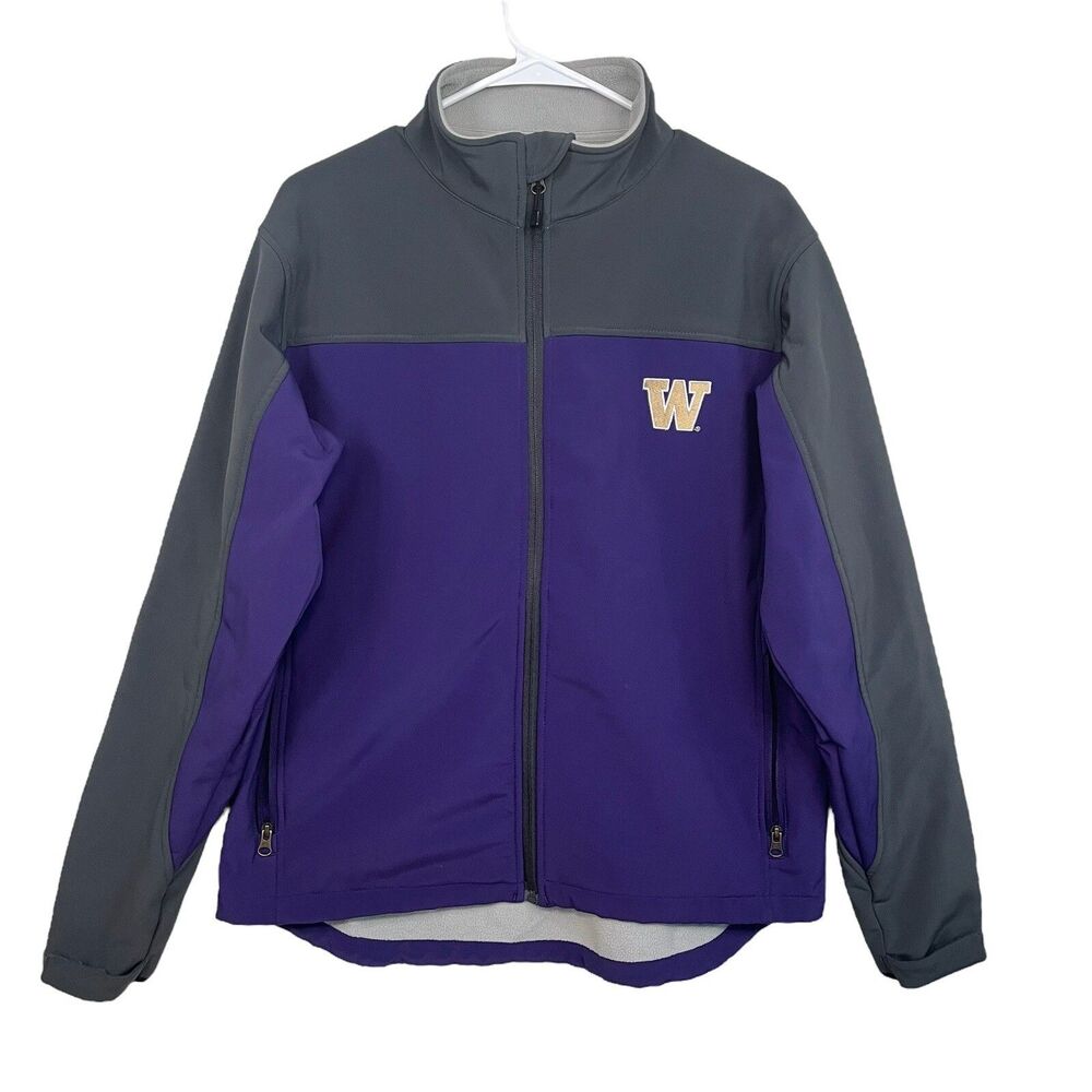 NCAA Collegiate Washington Huskies Full Zip Jacket Athletic Sports Purple Men M